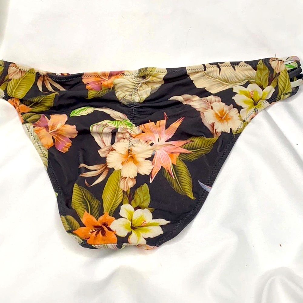 Shade & Shore Bikini Tropical Palms BOHO Ruching on Bottoms - Picture 4 of 6